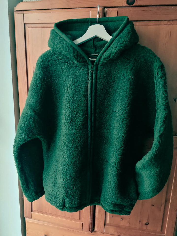 Women's Bottle Green Wool Bomber Jacket  in United state market