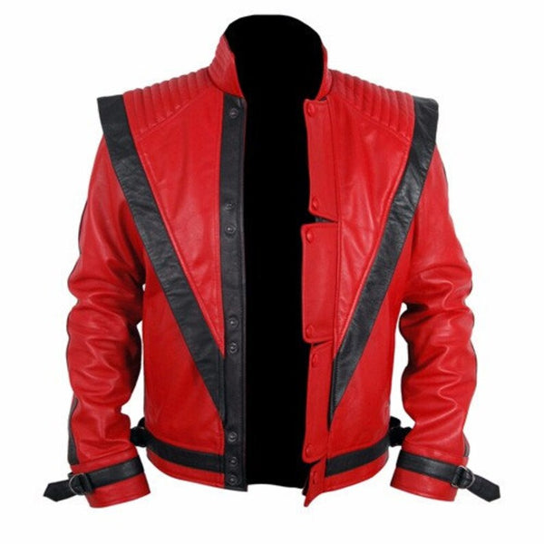 Men Stylish Red Leather Jacket by tjs