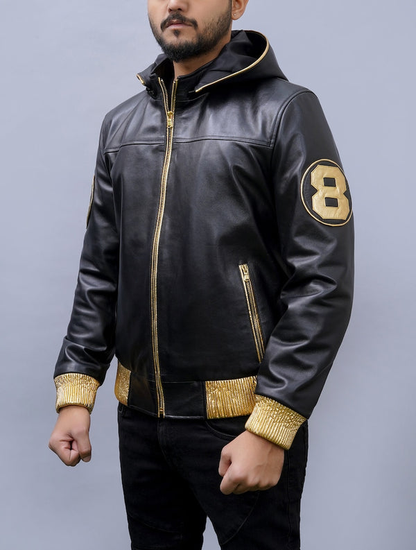 David Puddy Inspired 8 Ball Men and Women Leather Jacket