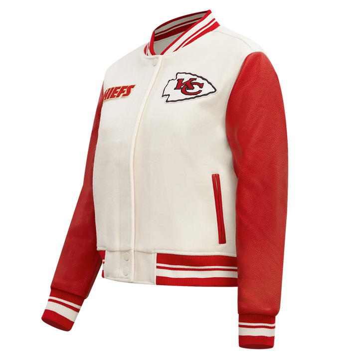 Kansas City Chiefs NFL wool jacket with retro classic design.