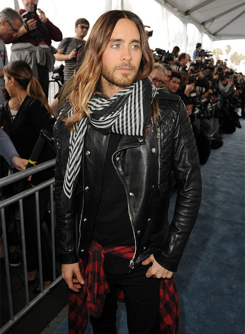 JARED LETO LEATHER JACKET | JARED LETO BLACK JACKET