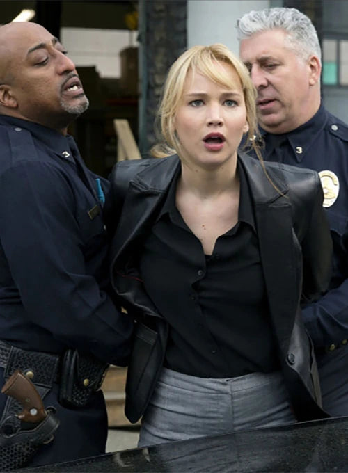 JENNIFER LAWRENCE LEATHER BLAZER FROM THE JOY MOVIEW