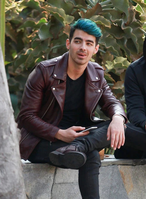 Sleek and Cool: Joe Jonas Leather Jacket in American style