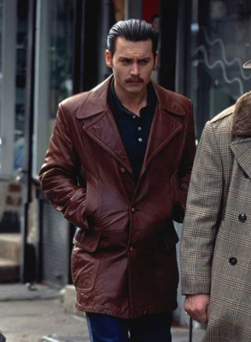 Get the Donnie Brasco Look: Johnny Depp Leather Blazer in German market