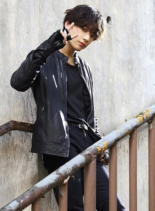 Sleek and Cool: Jungkook Leather Jacket in American market