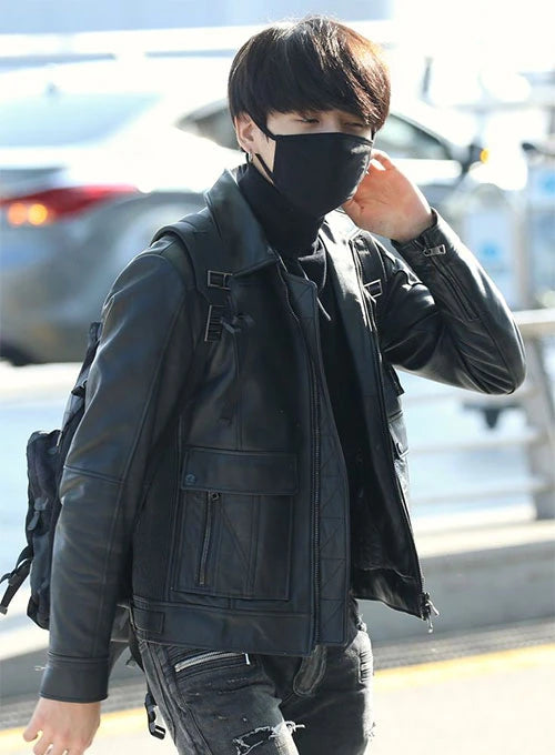 Jungkook's Iconic Leather Jacket from BTS in USA market