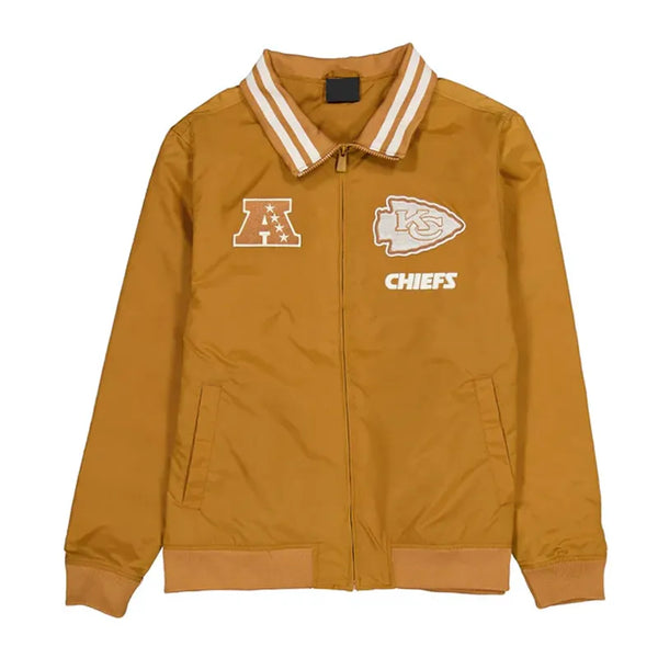 kansas city chiefs light bronze logo jacket

