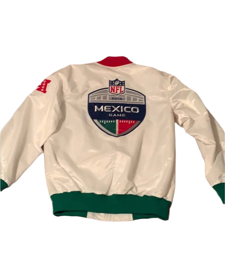 Men's LA Chargers Mexico 2019 Satin Jacket in Action in USA