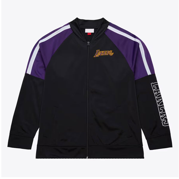 LA Lakers Color Blocked Full-Zip Track Jacket Front View 