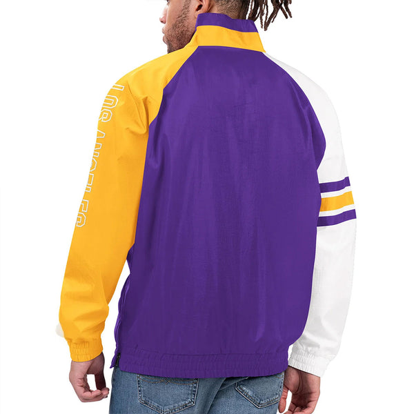 Back View LA Lakers Elite Half Zip Pullover Jacket