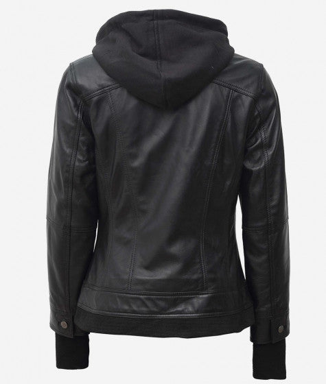 Versatile men's black jacket with detachable hood in USA