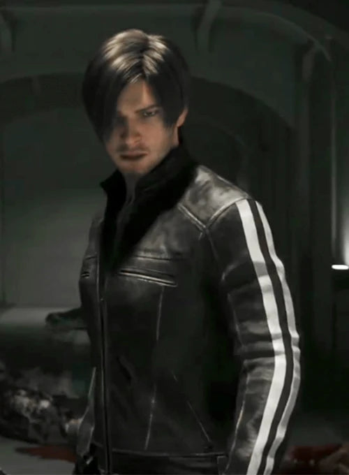 Leon Kennedy Resident Evil Vendetta Brown Leather Jacket

