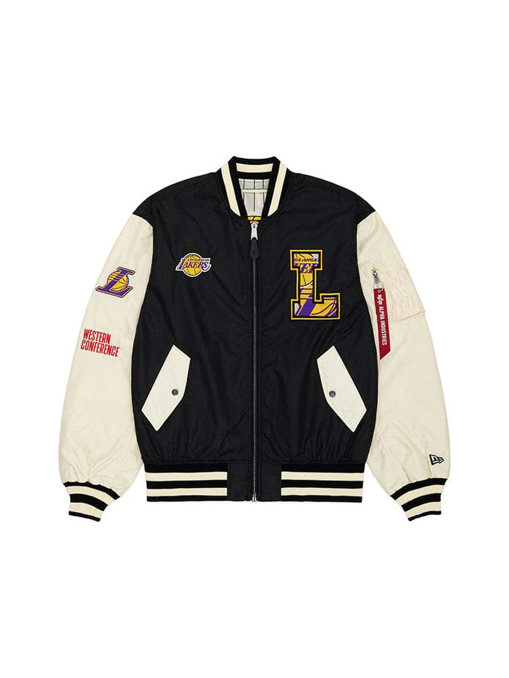 front view NBA LOS ANGELES LAKERS BOMBER JACKET