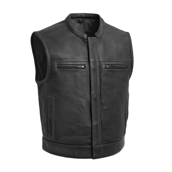 Premium Style Perforated Men's Leather Vest By TJS