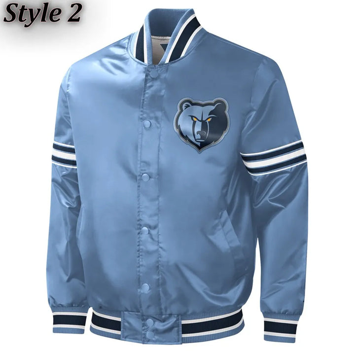 Front View NBA Memphis Grizzlies Satin Jacket Men and Women