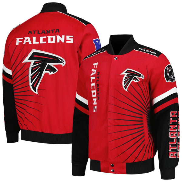 Men's Atlanta Falcons Carl Banks varsity jacket red

