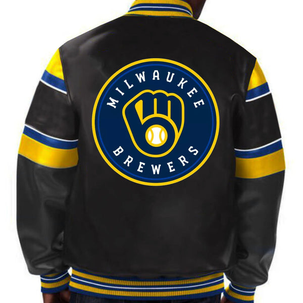 MLB Milwaukee Brewers Leather Jacket