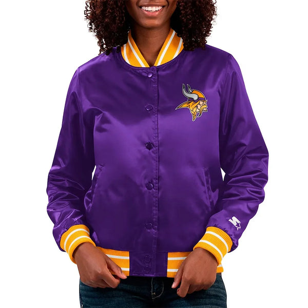 NFL Minnesota Vikings Satin Jacket Men and Women