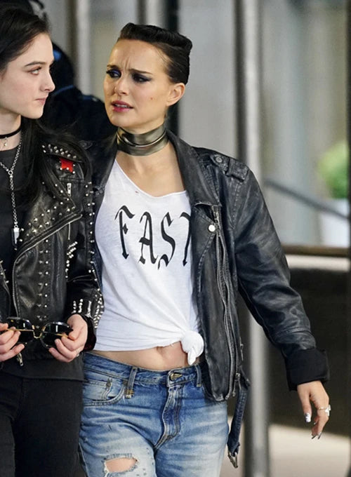 Celebrity Fashion: Natalie Portman's Striking Leather Jacket in America 