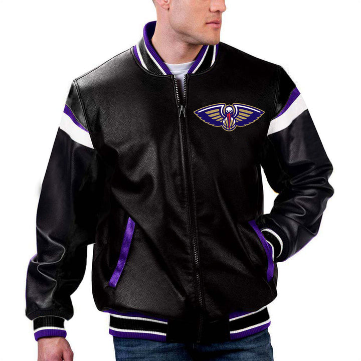 New Orleans Pelicans NBA Team Leather Jacket by TJS in France style