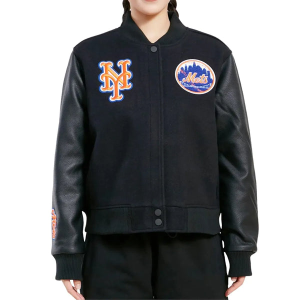 New York Mets black varsity jacket

