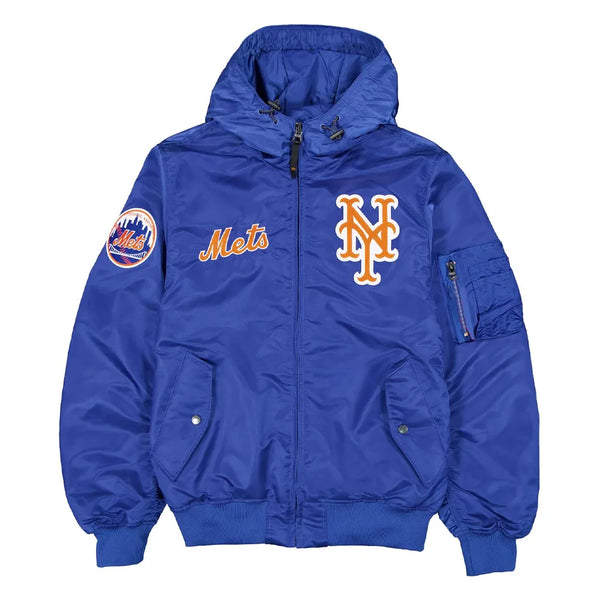 Shop New York Mets Historic L-2B Hooded Bomber Jacket