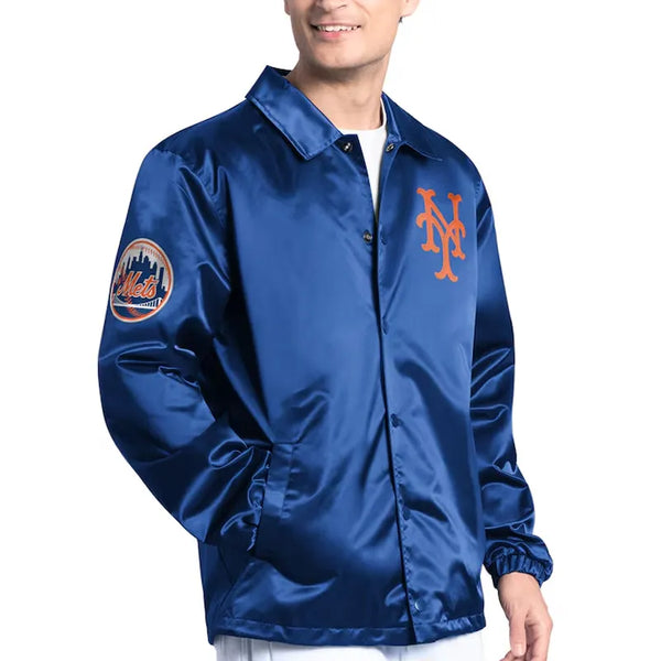 New York Mets Point Man Coaches Jacket royal blue

