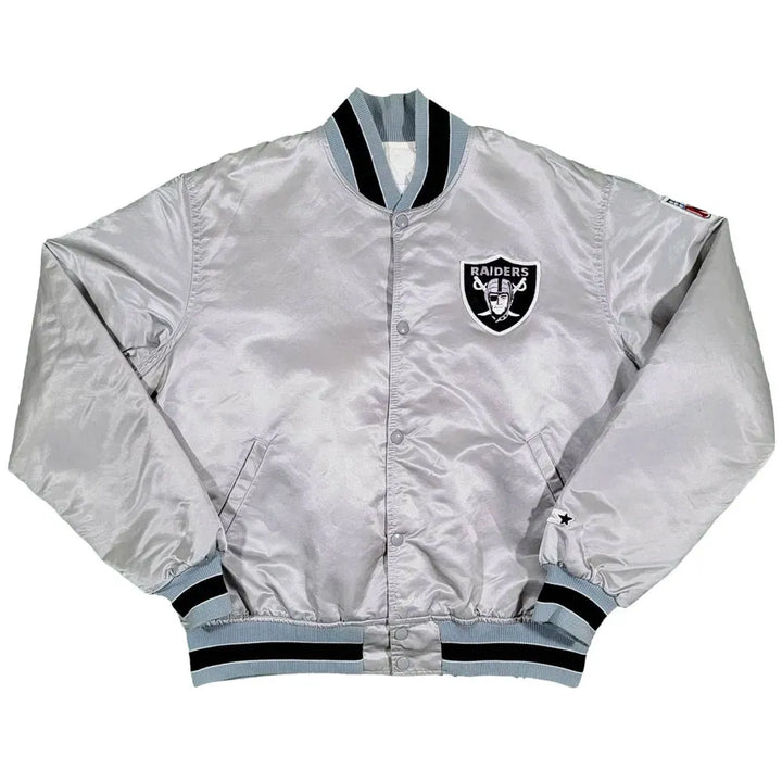 NFL Raiders LA Black and Silver Bomber Jacket
