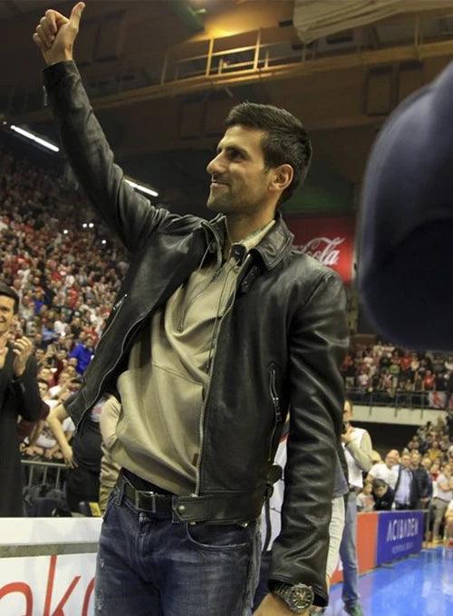 Iconic Djokovic Attire: Leather Jacket Vibes in USA market