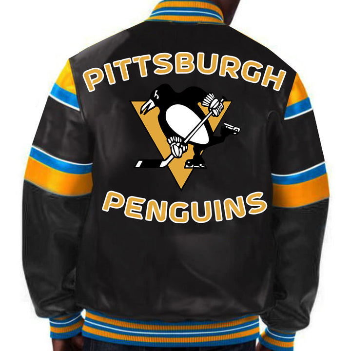 Sport this sleek Penguins leather jacket, a striking tribute to the team's legacy and your unwavering support in USA