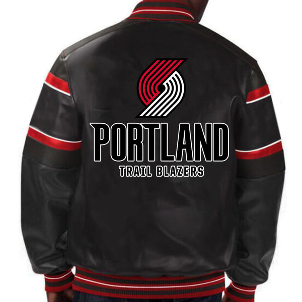 NBA Portland Trail Blazers Leather Jacket For Men and Women