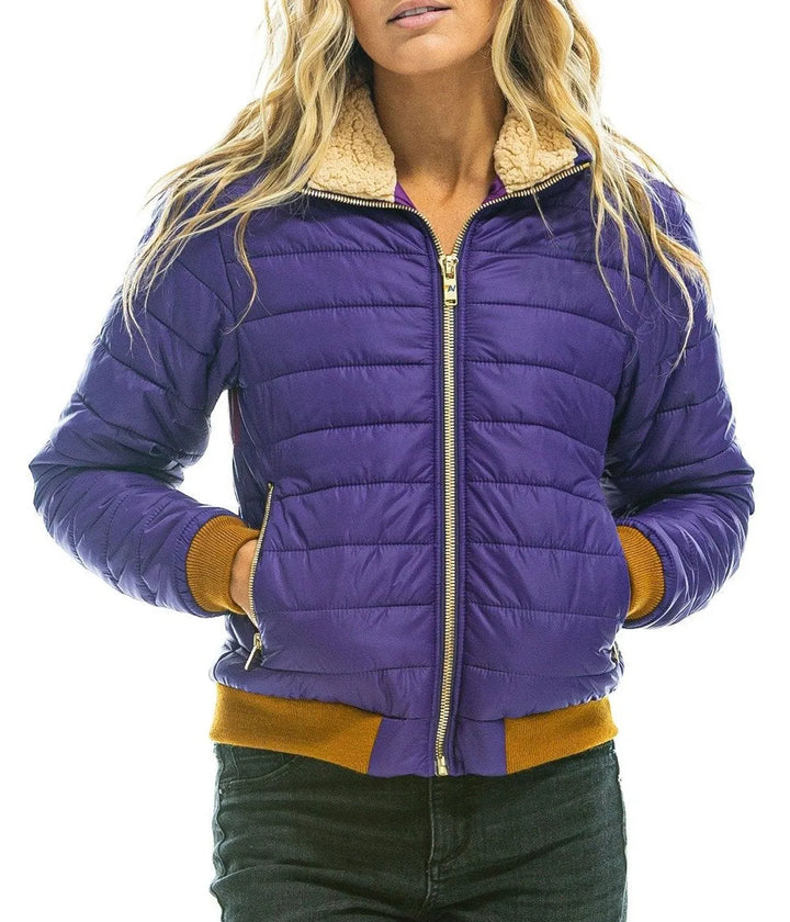 purple  Rainbow Sunburst Bomber Jacket