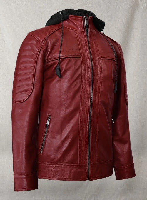 Stylish men's hooded leather jacket in United state market