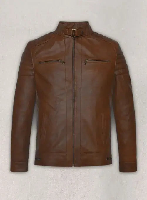 Spanish Brown Leather Jacket Inspired by Andrew Tate in USA