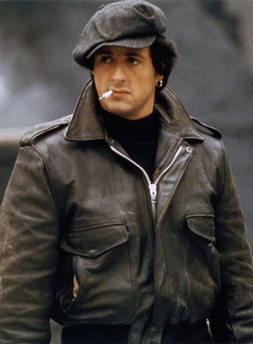 Shop SYLVESTER STALLONE PARADISE ALLEY LEATHER JACKET