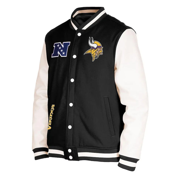 minnesota vikings third down varsity jacket

