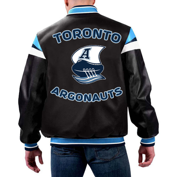 Toronto Argonauts CFL Navy Blue And White Varsity Jacket by TJS