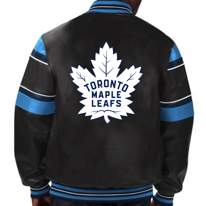 Official NHL Maple Leafs jacket - bold blue leather design in France style