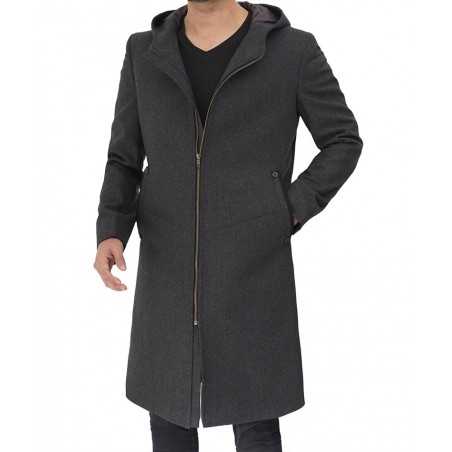 Fashionable men's hooded grey coat from Barry in United state market