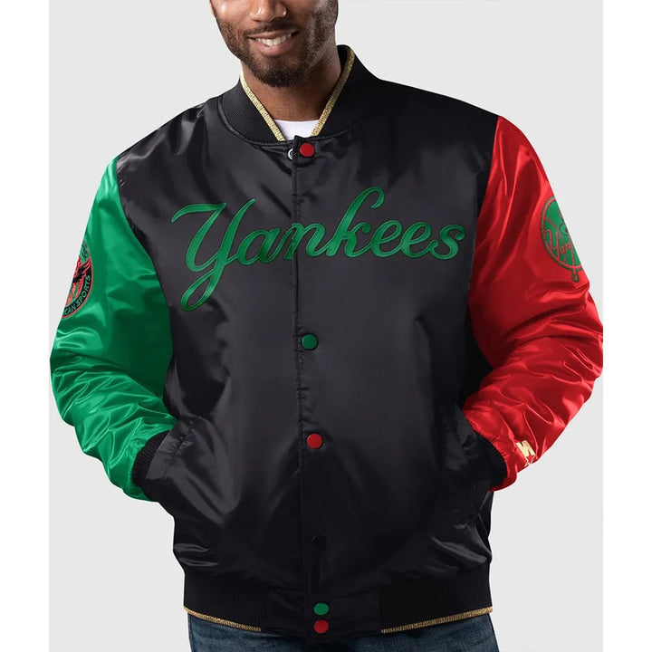 New York Yankees Ty Mopkins Black History Month Jacket Front View in USA