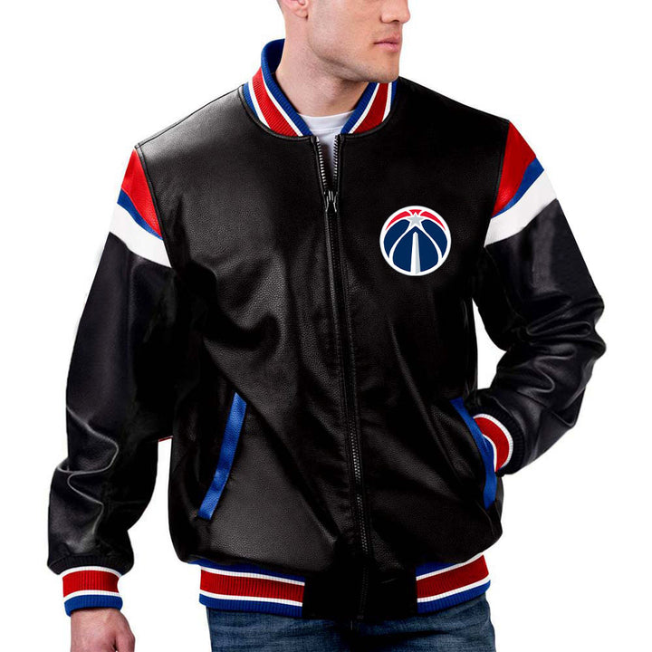 Washington Wizards NBA Team Leather Jacket by TJS in France style