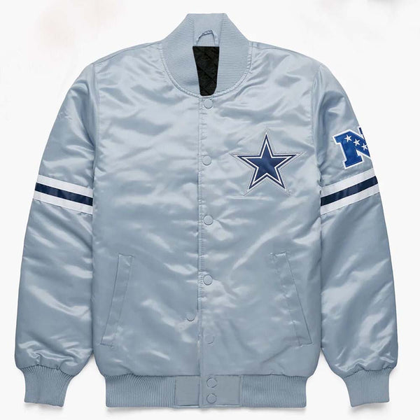 NFL Dallas Cowboys Leader Satin Bomber Varsity Jacket by TJS