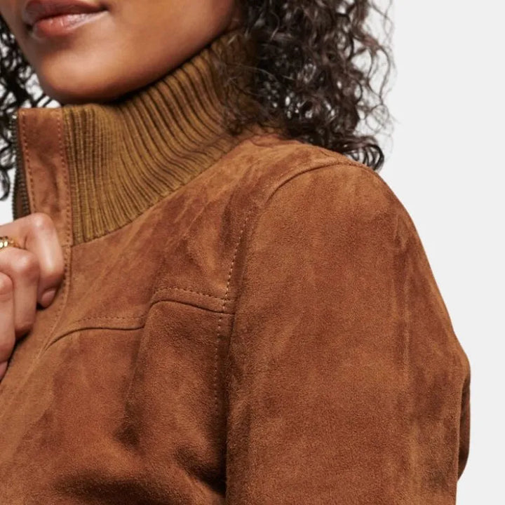 European Suede Moto Jacket for Women
