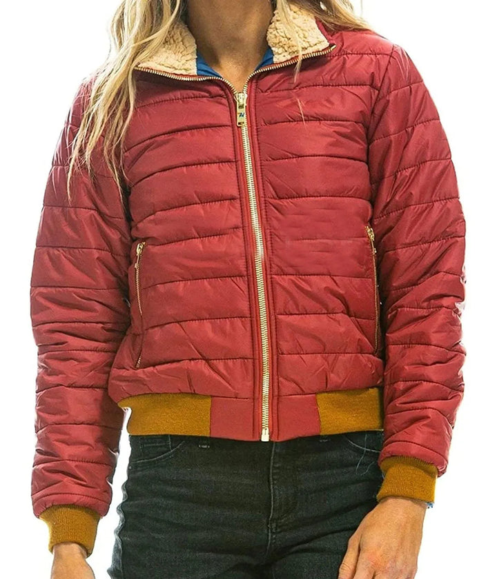 red Rainbow Sunburst Bomber Jacket