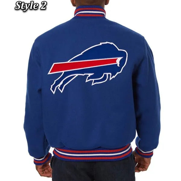 Back View Buffalo Bills varsity jacket 