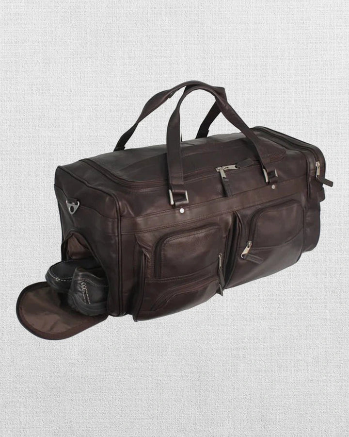 Easy-to-Carry Leather Duffel Bag for Weekend Getaways in UK
