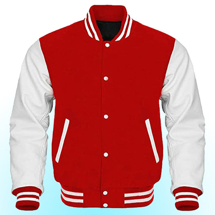 Tailored letterman jacket in wool and genuine leather in UK