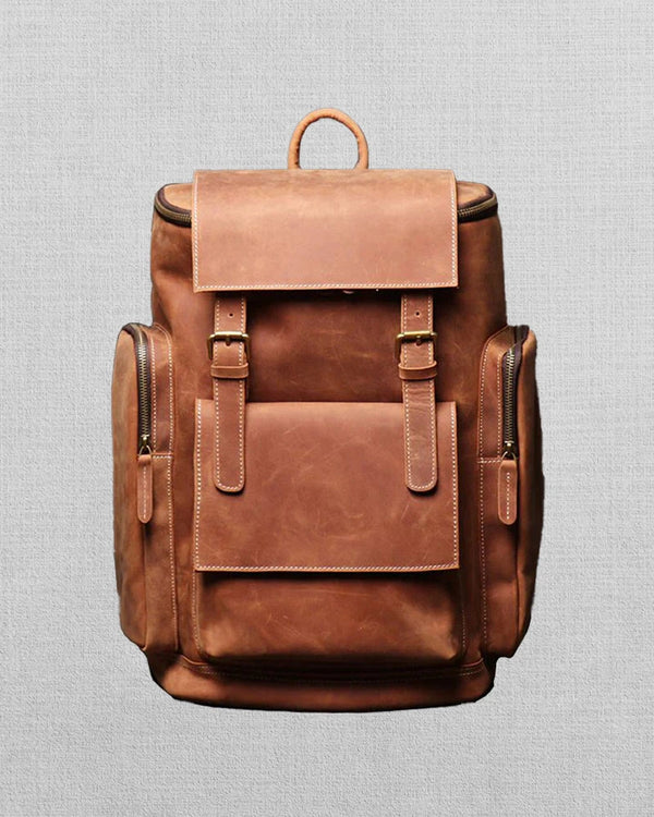 Handcrafted Leather Backpack for Travel and Daily Use in American style