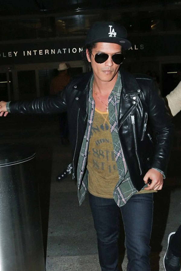 Trendy Fashionable Bruno Mars Style Leather Jacket by TJS