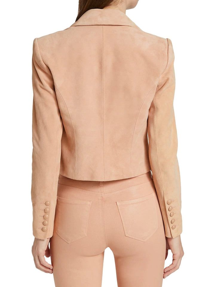 Real Suede Cropped Blazer For Women in USA